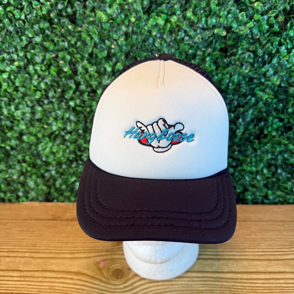 Hang Loose Trucker Hat Snapback Cap One Size OSFA Tropical Trends White Black